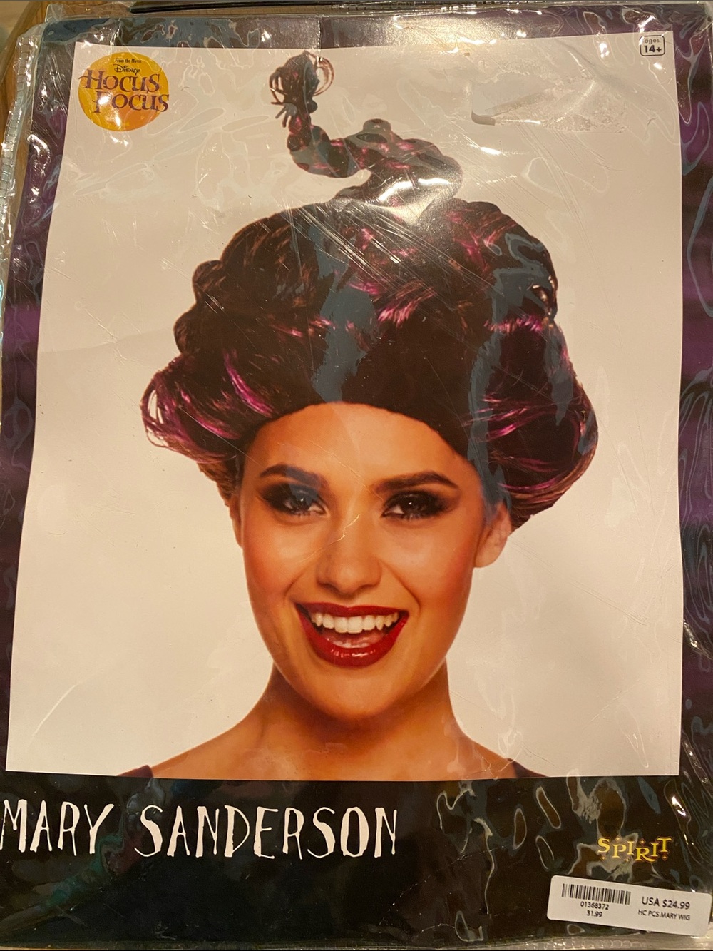 Spirit Mary Sanderson Wig - Purple with Black Streaks - Picture 2 of 4